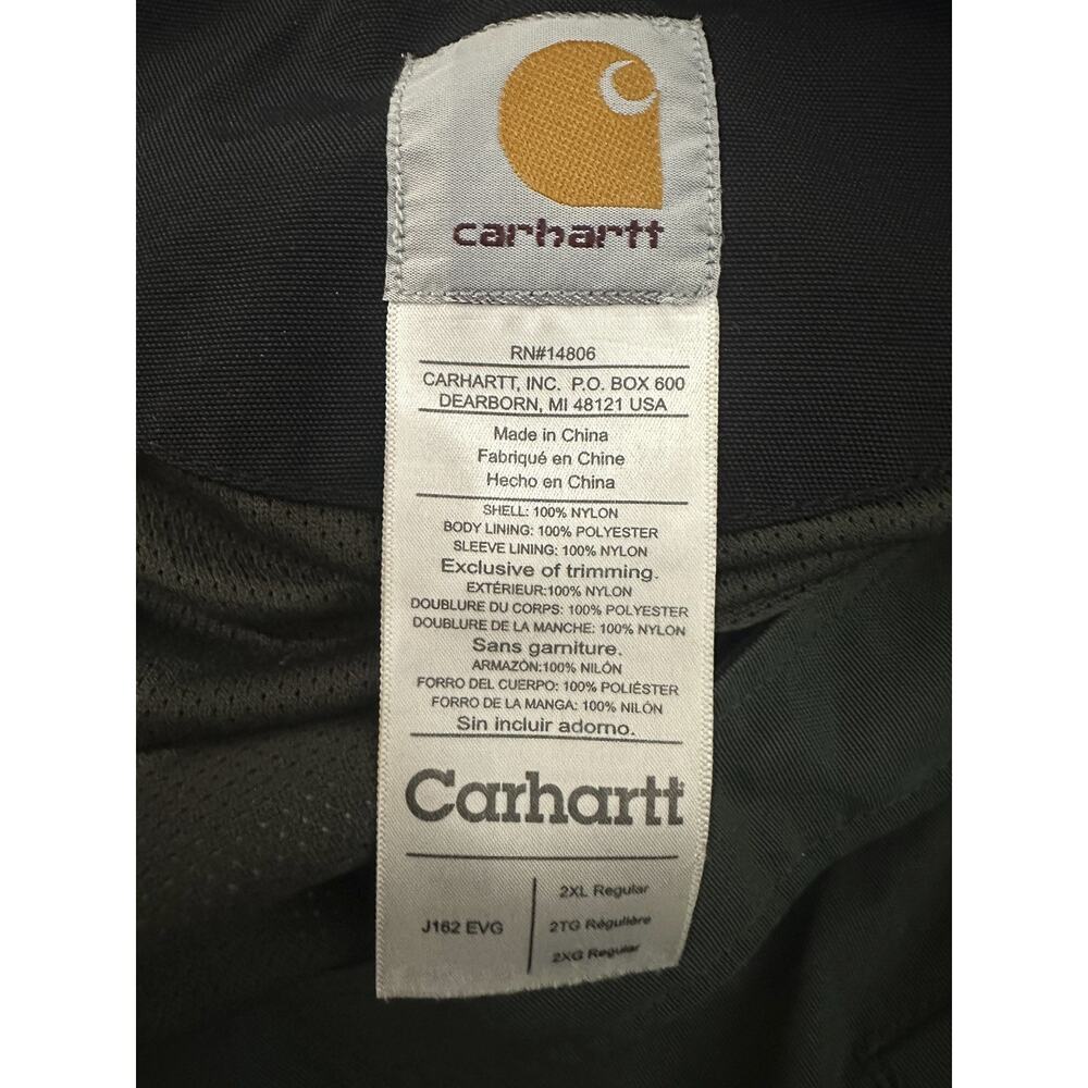 *Flawed Carhartt Jacket Shoreline Waterproof Breathable Green 2XL *Missing Hood - Picture 8 of 16